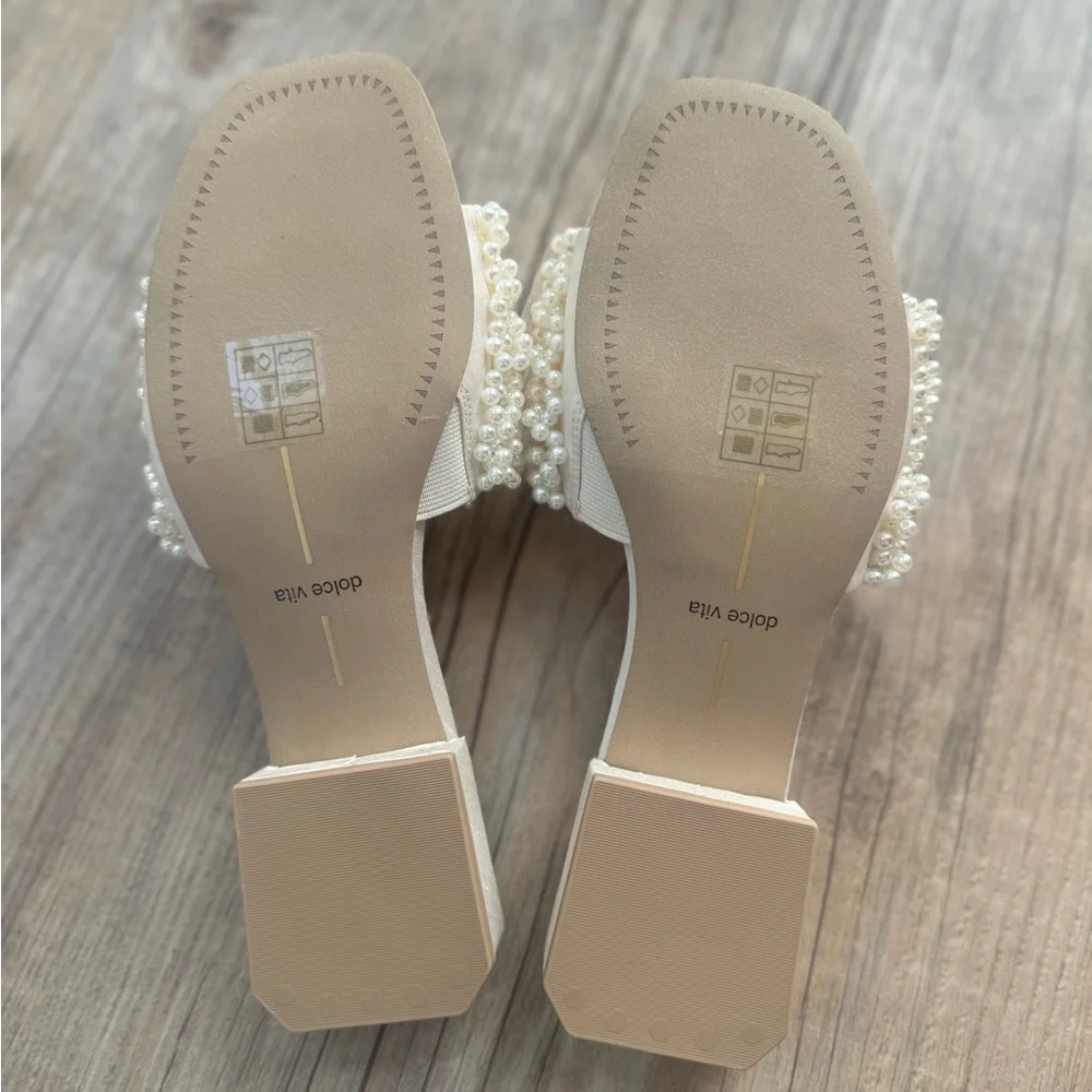 Dolce Vita Hallie Pearl Low Block Heel Sandal - Picture 5 of 6